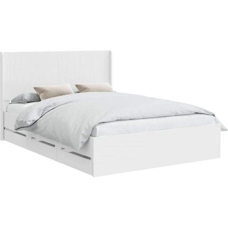 vidaXL Bettgestell mit Stauraum und Kopfteil Weiß 160 x 200 cm 3413929 – Bild 2