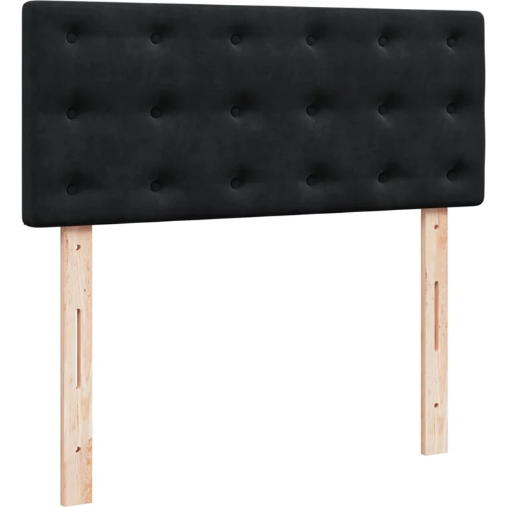 vidaXL Boxspringbett mit Matratze Schwarz 120x190 cm Samt 3287700 – Bild 5