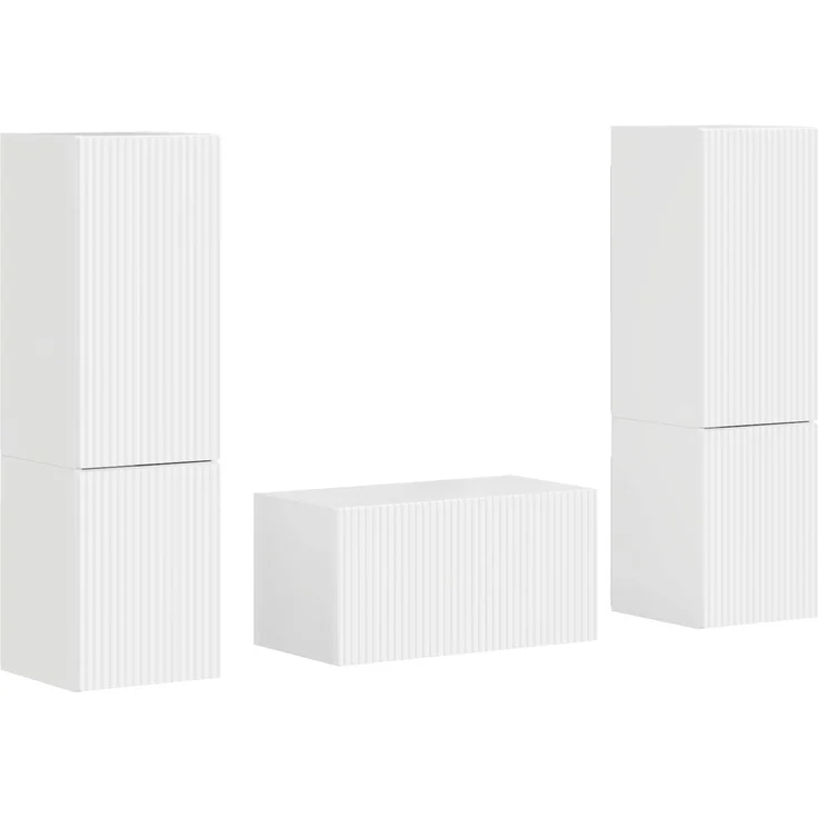vidaXL TV-Schrankset 5 pcs Hochglanz Weiß Holzwerkstoff 3409100 – Bild 2