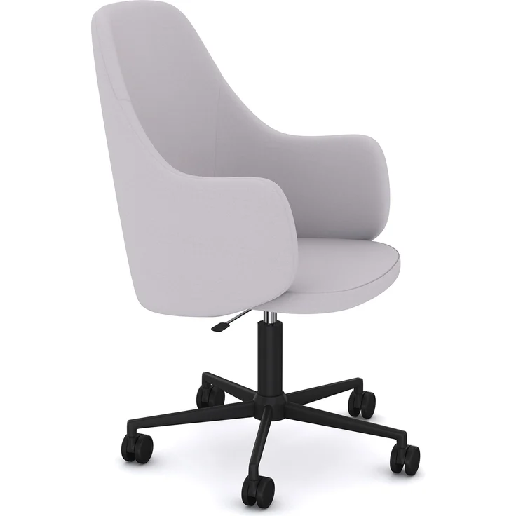 ASSMANN Schalenstuhl Consento Triest High Back gepolstert mit Rollen Hellgrau 56x63x98cm Textil – Bild 2