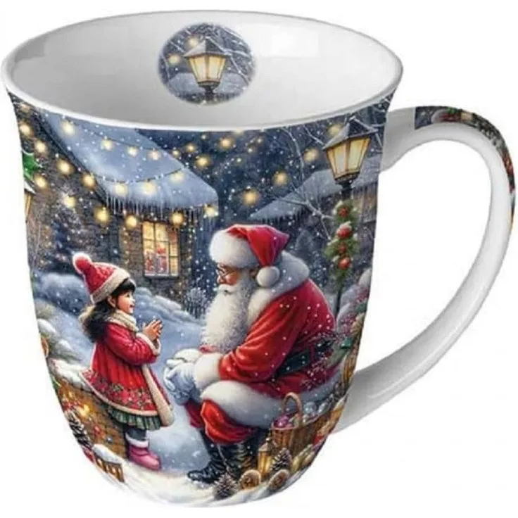 Ambiente Luxury Paper Products Becher Weihnachten, Tasse, Weihnachtsbecher, Silvester, Herbst, Winter, 1-tlg, Porzellan Trinkbecher ca 400ml, Weihnachtsmann, Kleinkind, Mädchen, Tiere, Weihnachten, Anlässe - Weihnachten, Silvester, Herbst, Blumen - Pfl...