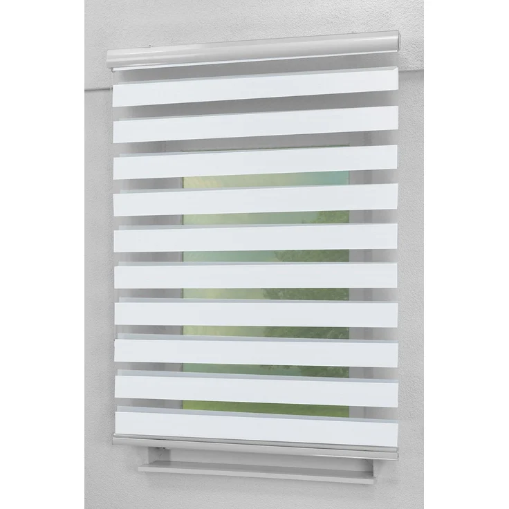 Lysel - Qualitätsdoppelrollo abdunkelnd weißgrau, (B x H) 140cm x 175cm in weiß/weißgrau – Bild 5
