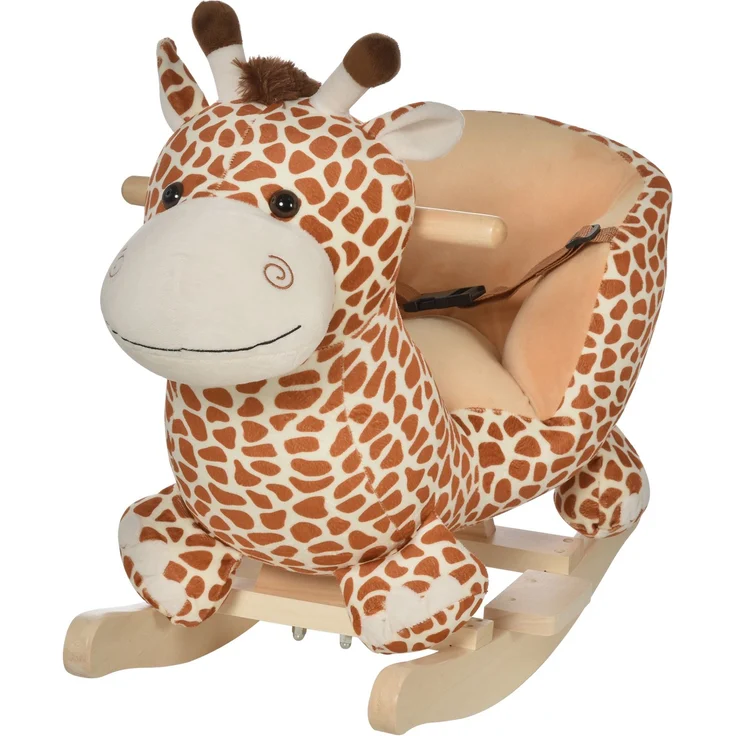 Holzschaukelpferd Giraffe für Kinder 60x33x45cm, 60.0×33.0×45.0cm, Braun, MELAYR – Bild 1