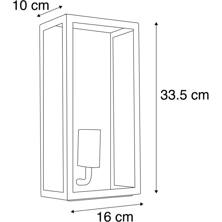 Qazqa Außen-Wandleuchte Rotterdam, ohne Leuchtmittel, E27, Schwarz, Modern, Edelstahl, 1-flammig – Bild 2