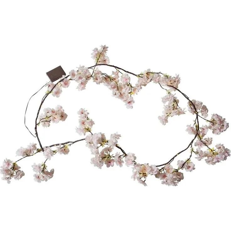 LED Blumengirlande ,Cherry Flower, Batterie & Timer, rosa, 180cm