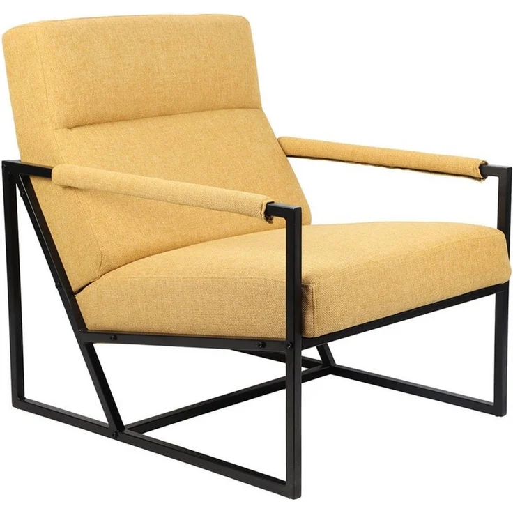 SVITA Cocktailsessel CHRIS, Loungesessel mit Armlehnen, Stoffbezug, Senfgelb