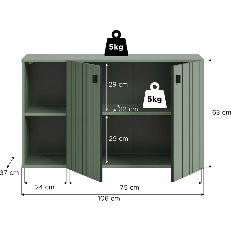 Sitzbank (B/H/T: 106x63x37 cm) in Smoke Green Nachbildung – Bild 4