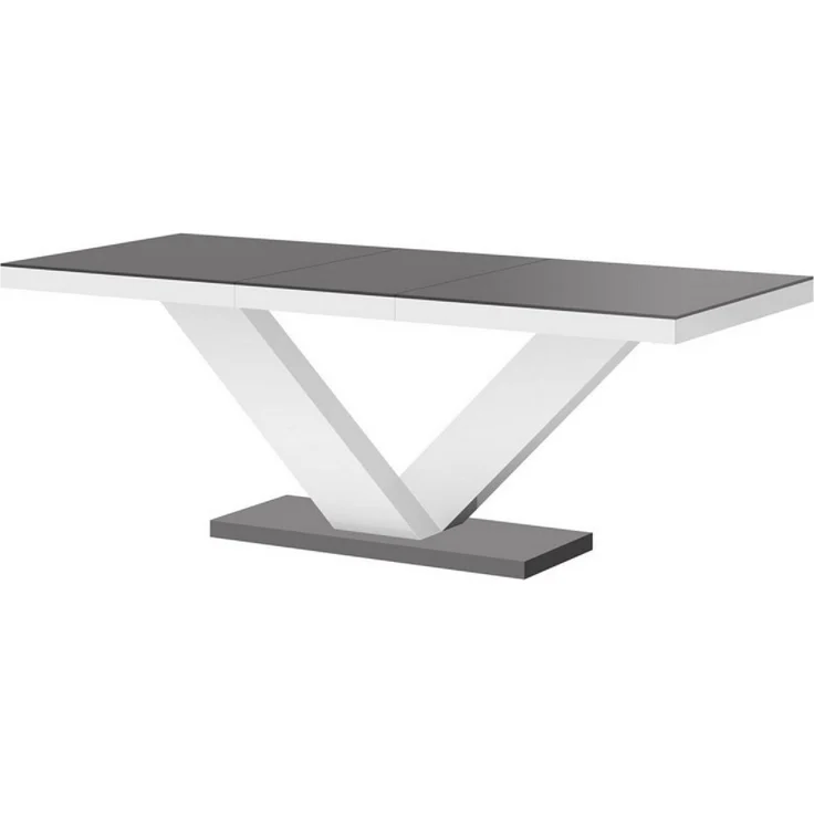 designimpex Esstisch Design HE-999 Grau Anthrazit MATT / Weiß HOCHGLANZ ausziehbar 160-256 – Bild 5