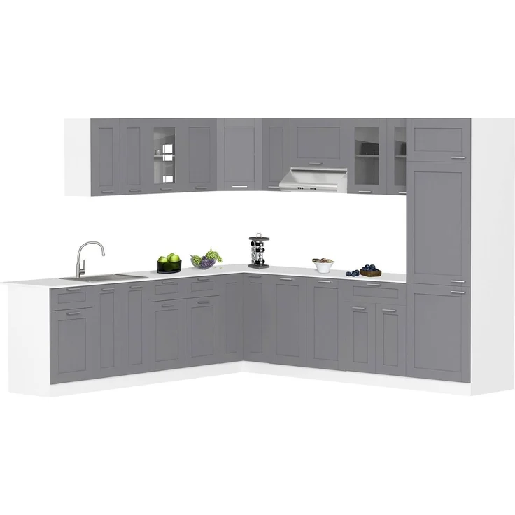 VCM Küchenmöbel Hängeschrank Colura 919368 Weiß / Anthrazit H. 60 x B. 60 x T. 31 cm – Bild 2