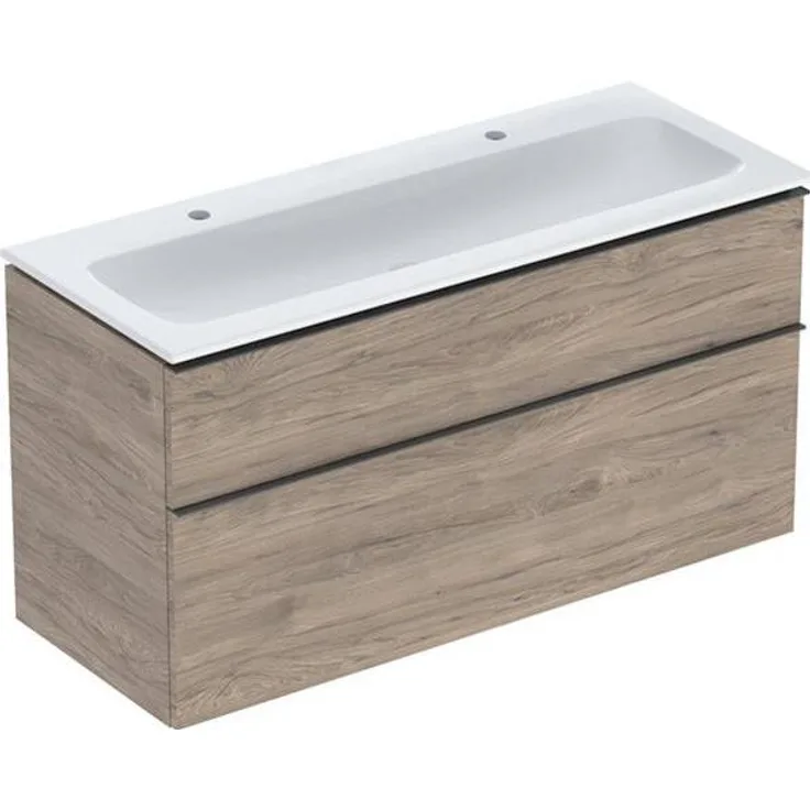 Geberit iCon Set Möbelwaschtisch mit Unterschrank, 2 Schubladen, wandhängendes Design, 120x63x48 cm, feuchtigkeitsbeständig, vormontiert, 502334