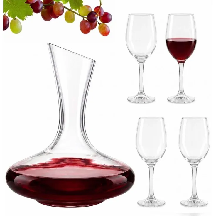 Relaxdays Weingläser 4er Set mit Dekanter