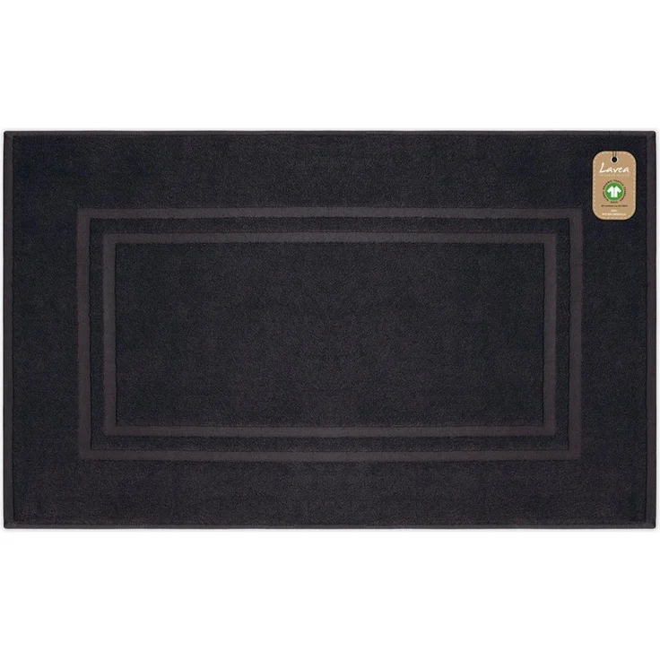 Lavea Badematte Bali, Höhe 3 mm, rutschhemmend, beidseitig nutzbar, strapazierfähig, fußbodenheizungsgeeignet, waschbar, schnell trocknend, Bio-Baumwolle, rechteckig, hochwertiger und nachhaltiger Premium Duschvorleger – saugstarke Faser – Bild 1