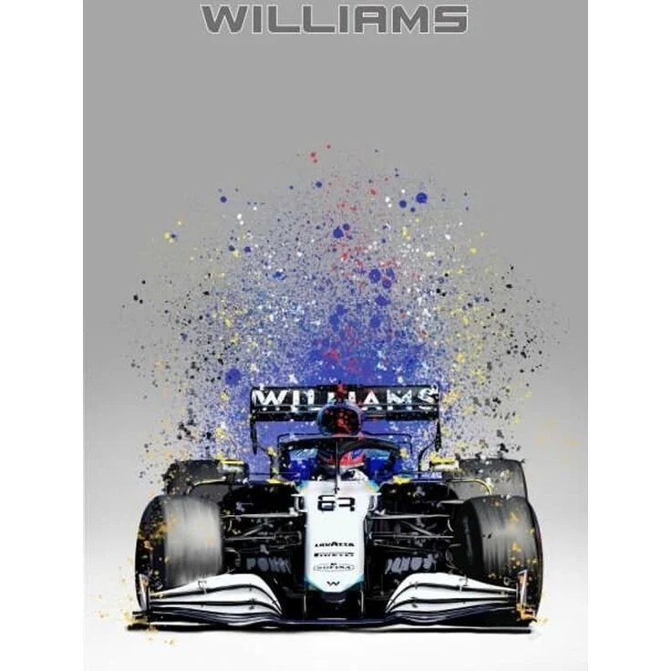 Poster Formel 1 Rennwagen Aquarell · Deko Print ohne Rahmen - Williams / 30x40 cm