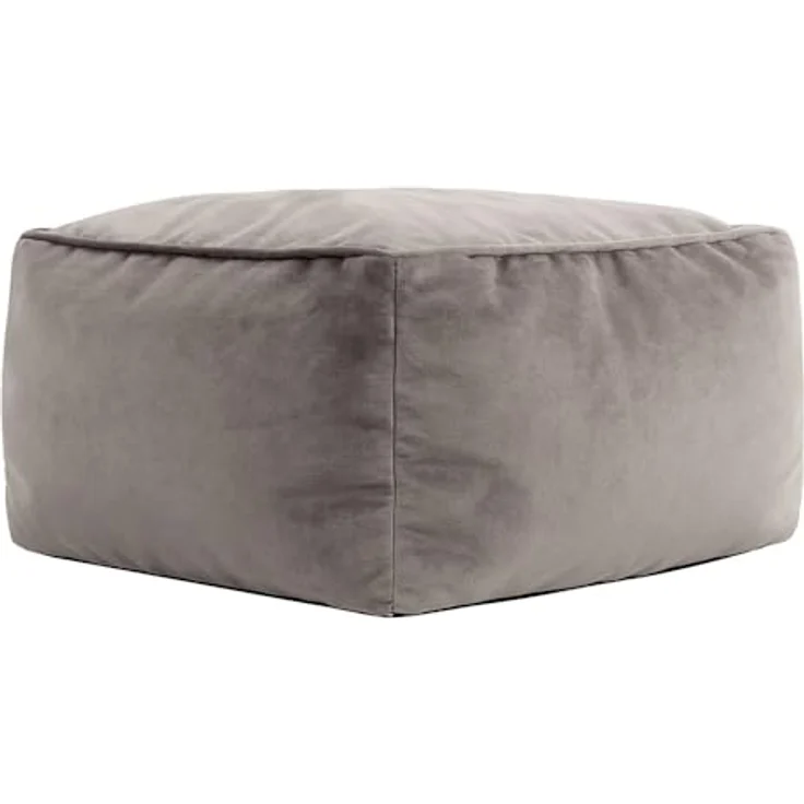 Icon Amara Hocker, Dunkelgrau, Flauschiger Samt Stoff, Samt Sitzsack, Sitzpuff Hocker mit Füllung, Fußhocker für das Wohnzimmer, Deko Wohnzimmer – Bild 2
