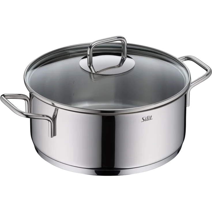 Silit Bratentopf Extra Cook, mit Glasdeckel, Edelstahl 18/10 (2-tlg), SiliTherm Universalboden, induktionsgeeignet, spülmaschinengeeignet