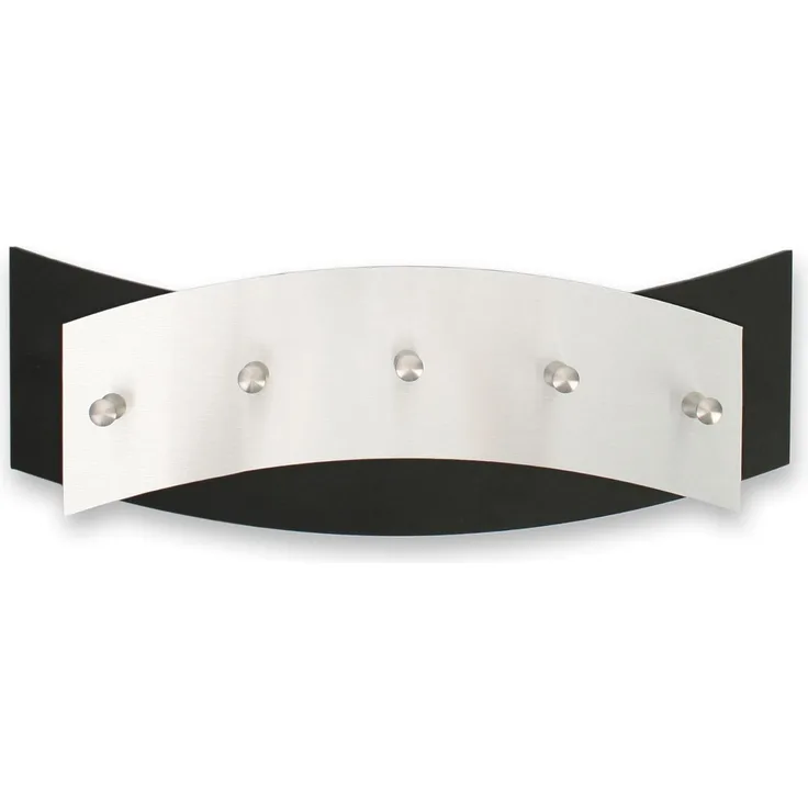 Kreative Feder Schlüsselbrett Designer Schlüsselbrett aus Holz und gebürstetem Aluminium, in modernem Metallic-Look mit 5 Edelstahl-Haken