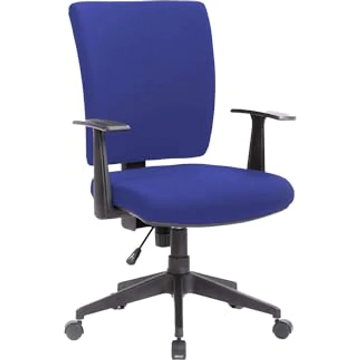 Dmora - Stuhl mit Rädern Palmerston, Chefsessel mit Armlehnen, ergonomischer Bürositz, 61x65h98/108 cm, Blau – Bild 3