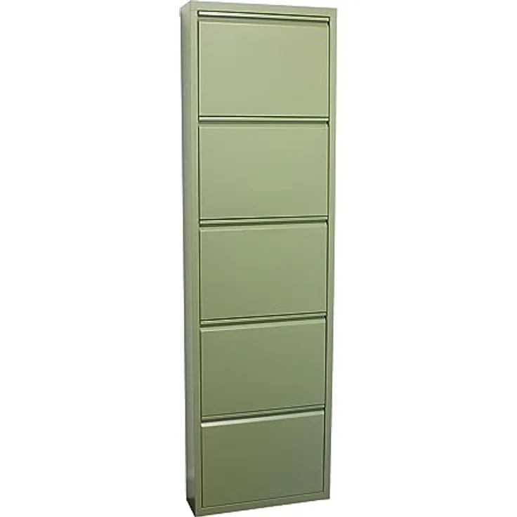 ebuy24 Pisa Schuhkipper, Grün, Metall, 50x173x16 cm, 5 Klappen, Garderobe, Schuhaufbewahrung