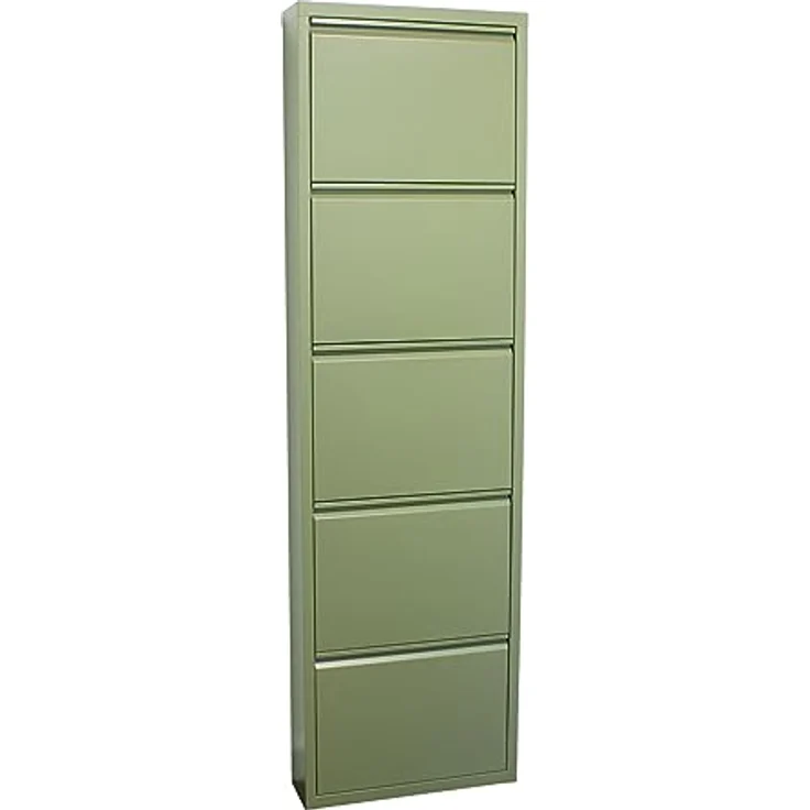 ebuy24 Pisa Schuhkipper, Grün, Metall, 50x173x16 cm, 5 Klappen, Garderobe, Schuhaufbewahrung – Bild 1