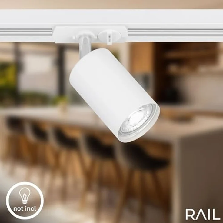 Briloner Leuchten LED Pendelleuchte 8014066B, LED wechselbar, 2700K - Extra-Warmweiß, Schienensystem Rail 2,25 m Weiß max. 9W Decke Wohnzimmer Büro Küche – Bild 4