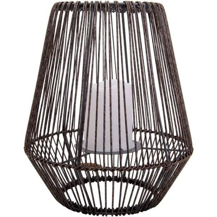 näve LED Solarleuchte Plasto, LED fest integriert, Warmweiß, Solar, Balkon Terrassen Lampe Tischlampe Flackereffekt Solarlampe – Bild 4