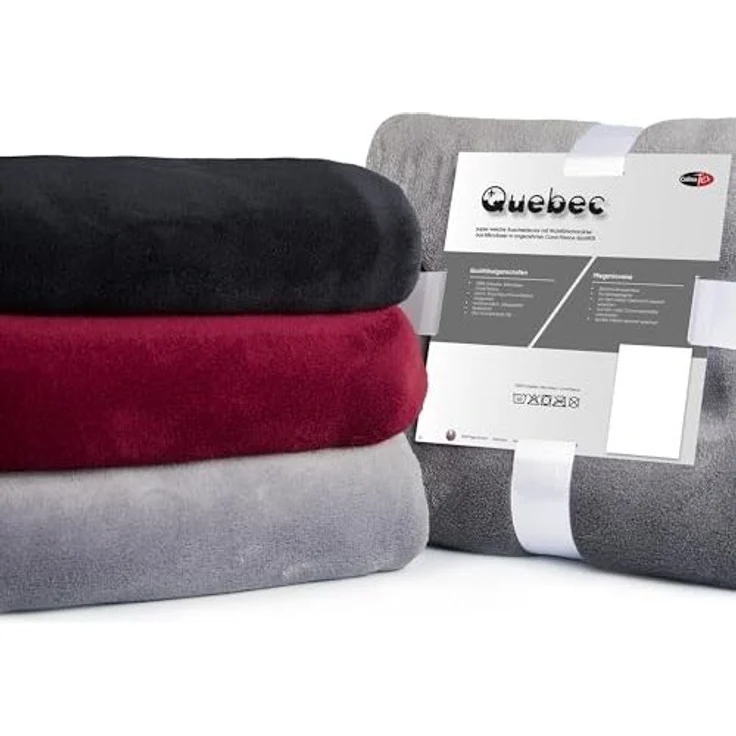 Wohndecke Quebec Kuscheldecke Tagesdecke Fleece weich 150x200cm schwarz, CelinaTex, allergikergeeignet,bügelfrei,flauschig,kuschelweich,mollig warm – Bild 7