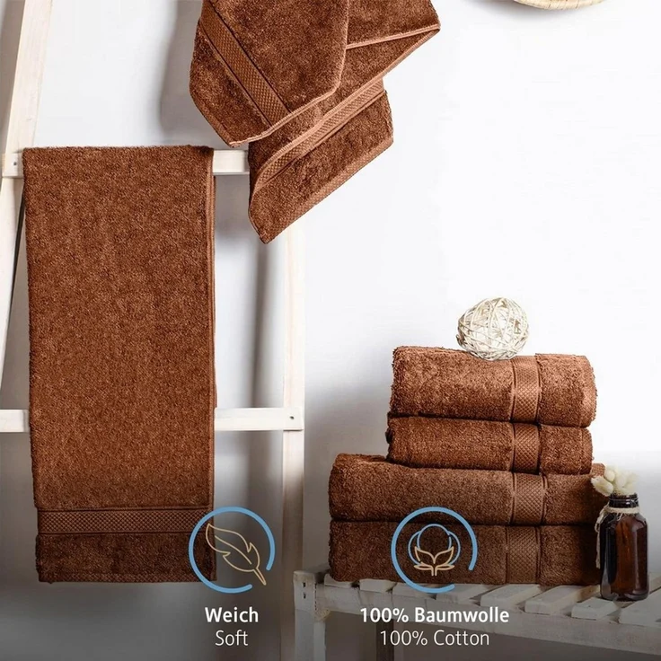 Komfortec Handtuch Set aus 100% Baumwolle, 4 Handtücher 50x100 cm und 4 Badetücher 70x140 cm, Frottee (Packung, 8-St), Duschtücher & Badehandtuch, Weich, Towel, Groß