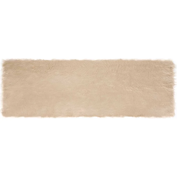 vidaXL Kunstschaffell Teppich Tafalla Beige 80 x 250 cm Polyester 42021480 – Bild 1
