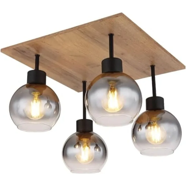 GLOBO Deckenleuchte Wohnzimmer Deckenlampe Schlafzimmer Holz Küche Flur 15656-4D