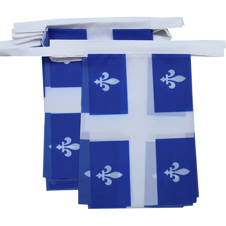 AZ FLAG - Fahnenkette Quebec 6 Meter Mit 20 Flaggen - 21x14 cm - Quebec Girlande Flaggenkette 14x21 Cm