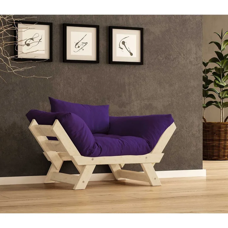 Skye Decor 'CPT8147-140' Garten-Sessel, Natur / Lila, 108-140 x 75 cm