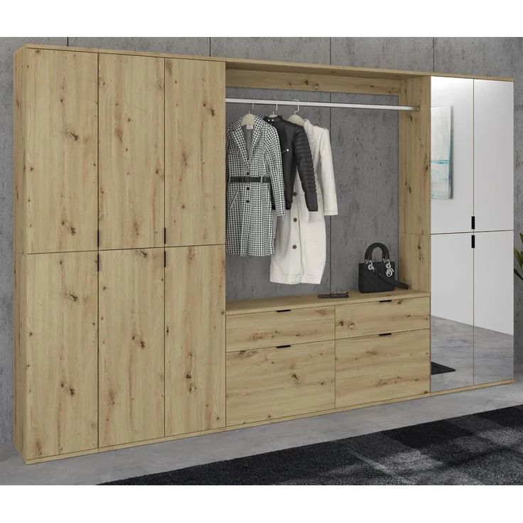 Garderobenschrank Line-Up in Eiche 91 x 193 cm – Bild 4
