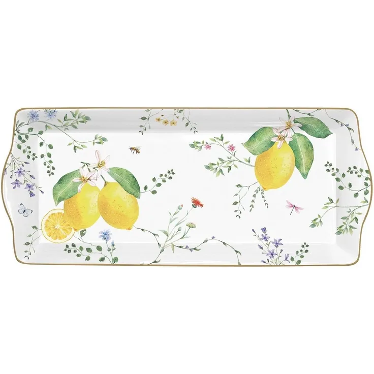 EasyLife Servierplatte Fleurs et Citrons, Spülmaschinengeeignet