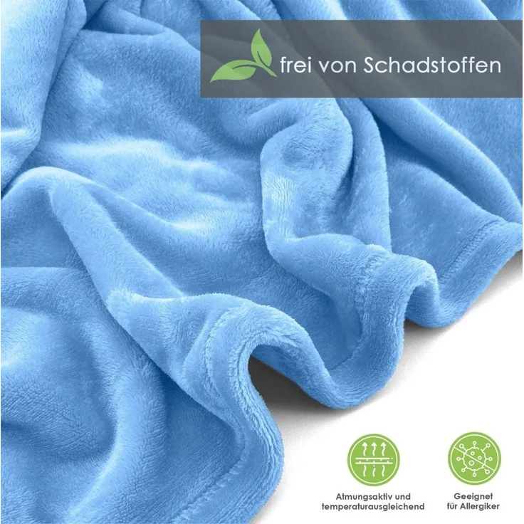 Wohndecke Premium Super Soft Flanell Kuscheldecke Sofadecke, heimtexland, super weich und flauschig, Allergiker geeignet, atmungsaktiv – Bild 2
