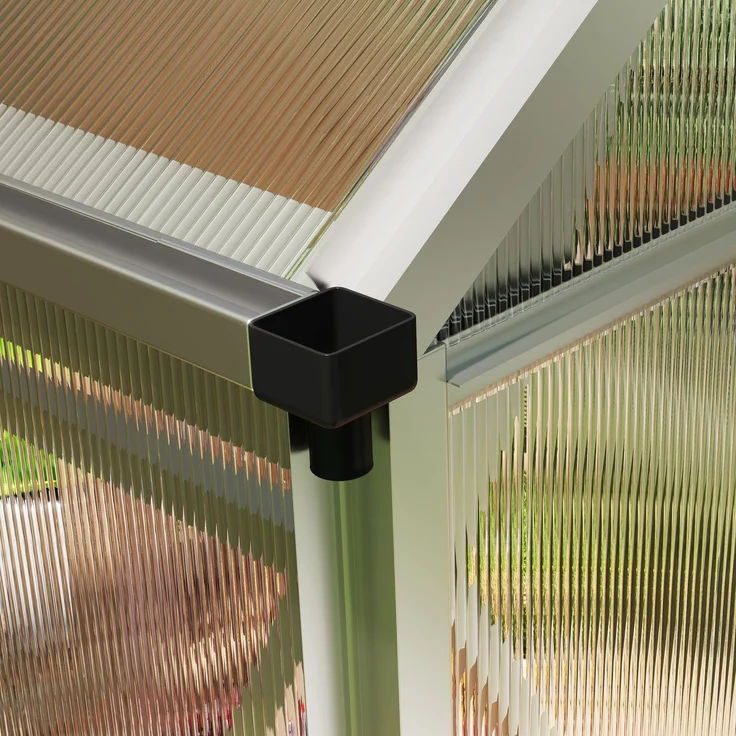 Outsunny Gewächshaus, Aluminiumlegierung, Polycarbonat, Silber, 190L x 132B x 201H cm – Bild 9