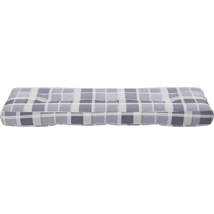 vidaXL Palettenkissen Grau Karomuster 120x40x12 cm Stoff 360637 – Bild 4