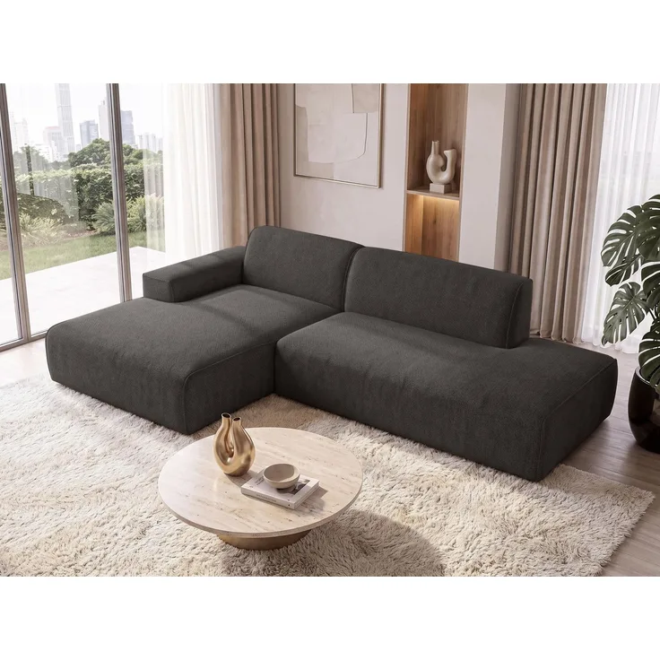 AX LIVING Ecksofa Modern Didim Duo 284 cm Graphit Chenille Eckcouch L