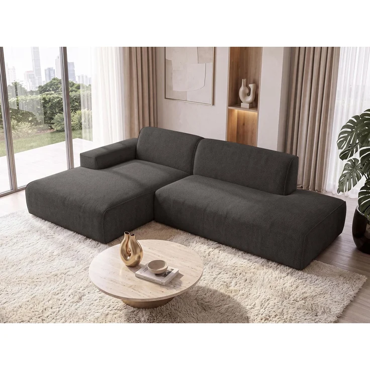 AX LIVING Ecksofa Modern Didim Duo 284 cm Graphit Chenille Eckcouch L – Bild 1