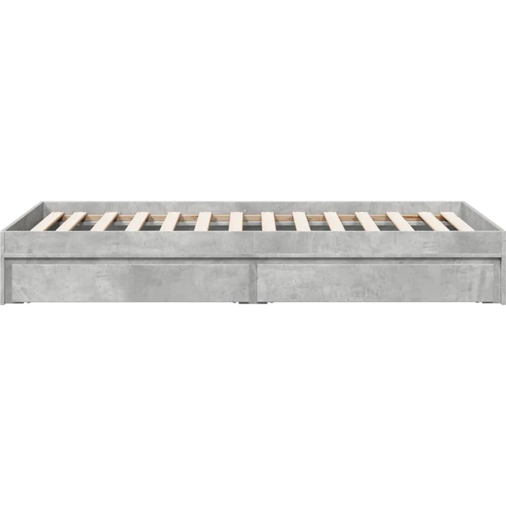 vidaXL Bettgestell mit Schubladen Betongrau 75x190 cm Holzwerkstoff 3280716 – Bild 4
