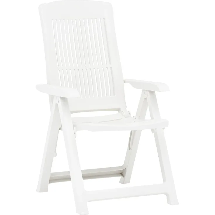 vidaXL Verstellbare Gartenstühle 2 Stk. Kunststoff Weiß 48766