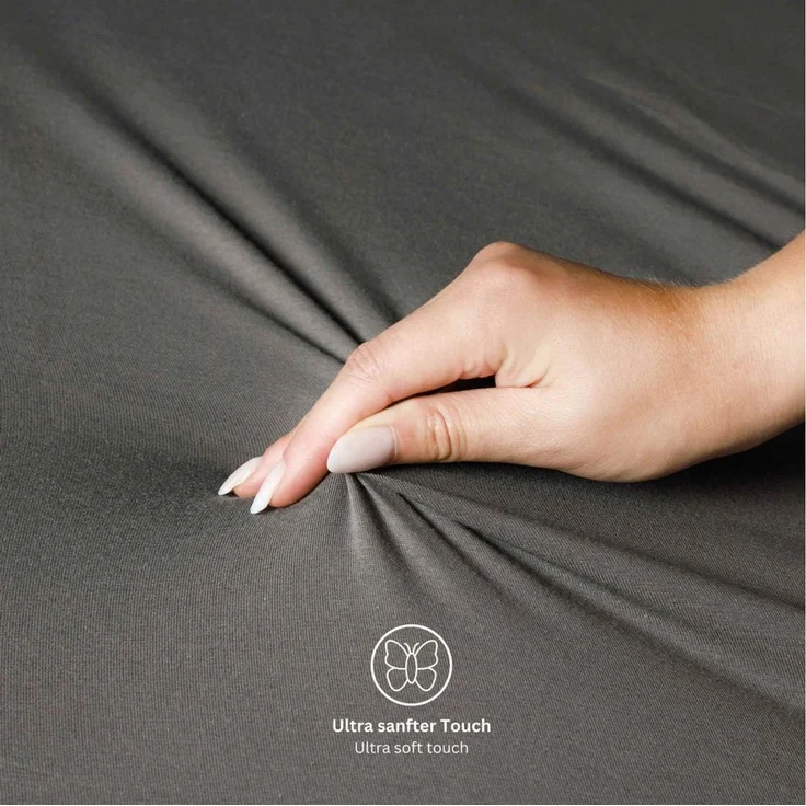 Esprit Spannbettlaken PREMIUM Spannbettlaken, 95% Baumwolle, 5% Elasthan, Gummizug: rundum, (2 Stück), 100 x 200 cm - 2er Set in Anthrazit – Bild 3