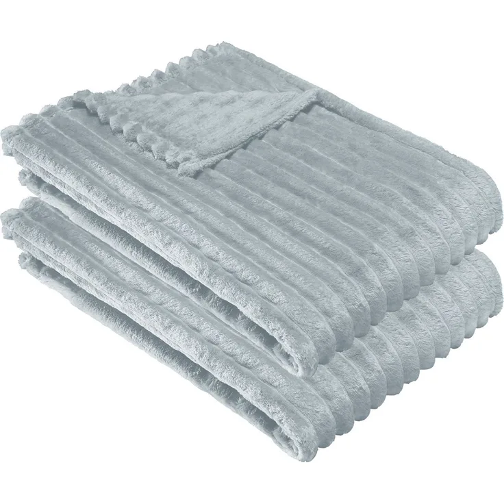 Wohndecke Wohndecke "Aosta" 2er-Pack, Erwin Müller, Fleece in Cordoptik Uni