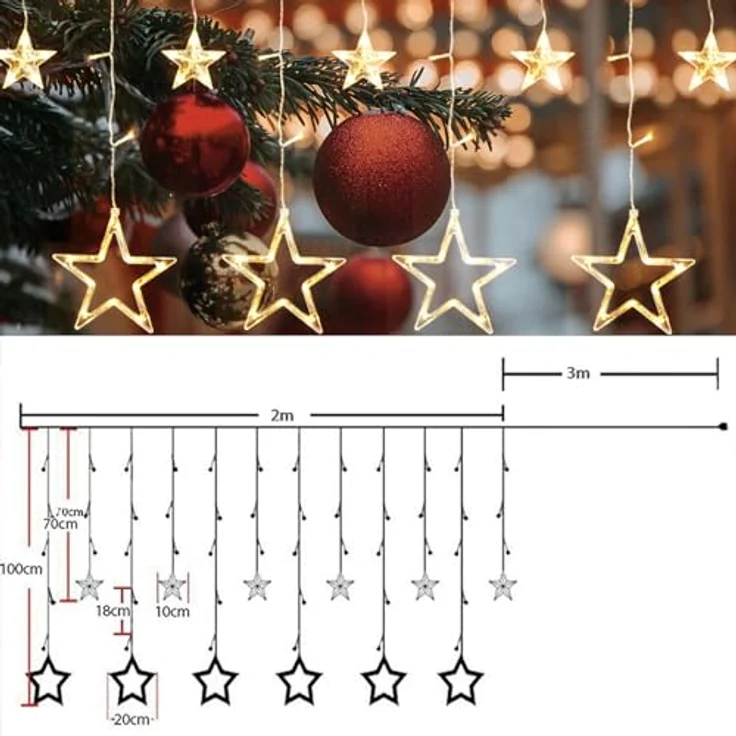 SALCAR Lichterkette mit 12 LED Sternen – Bild 6