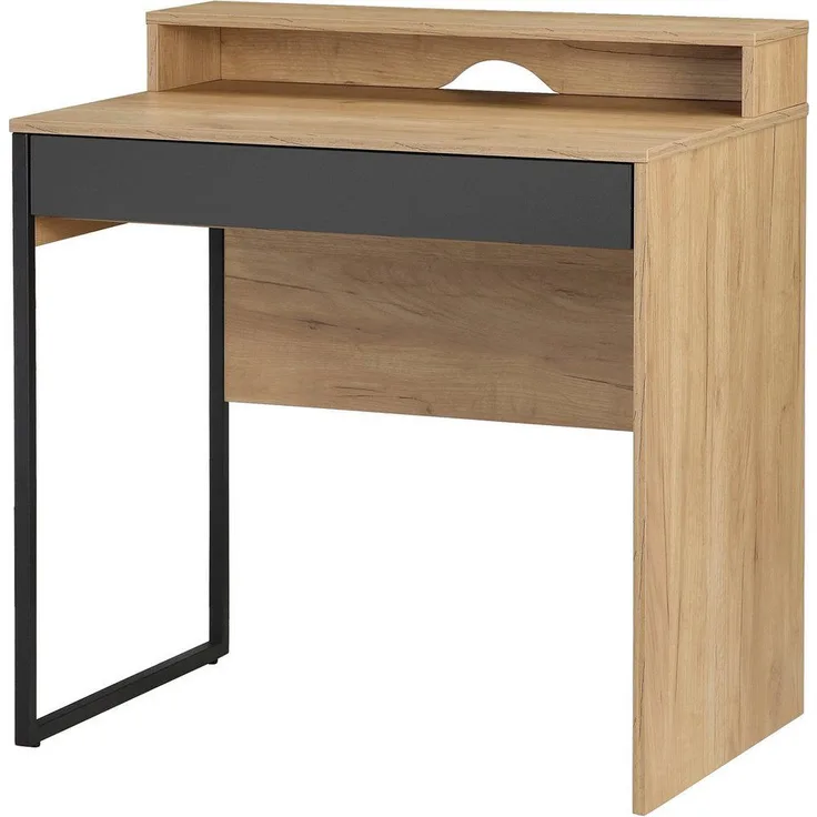 OTTO home Schreibtisch Moid, Computertisch in modernem Design, Breite 80 cm, mit Schublade, Kabeldurchlass & Metallkufe