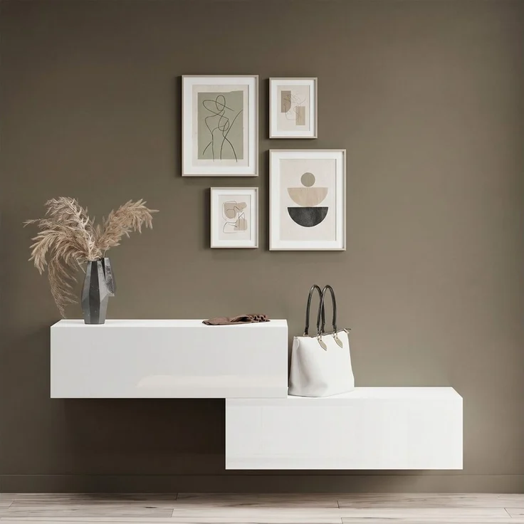 Planetmöbel Garderobenschrank Kompaktgarderobe Wandschrank 320 cm (schmaler Flurschrank mit Stauraum, 2-St, Flurgarderobe mit Soft-Open Funktion) Flurkommode vielseitig kombinierbar, 2x 160 cm – Bild 1