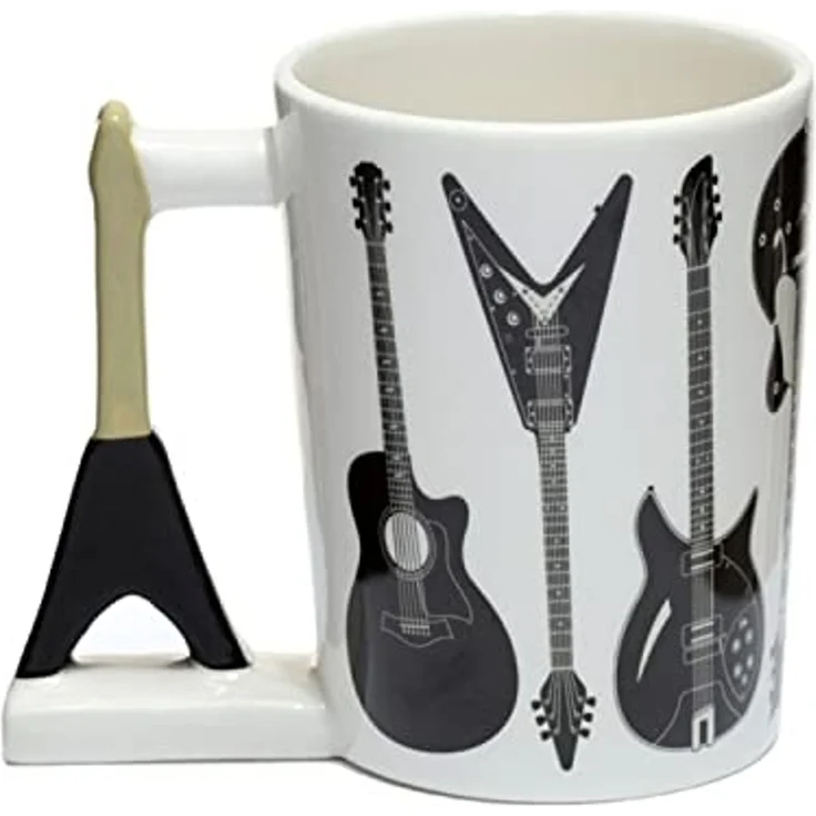Puckator Tasse Metal Gitarre Kaffeebecher mit E-Gitarre als Griff – Bild 3