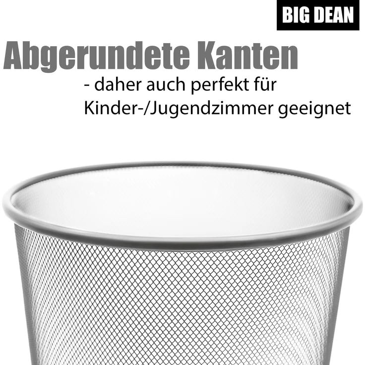 BigDean 4 Stück Papierkorb Mülleimer Büro silber 20L Draht – vielseitiger Mülleimer – Bild 5