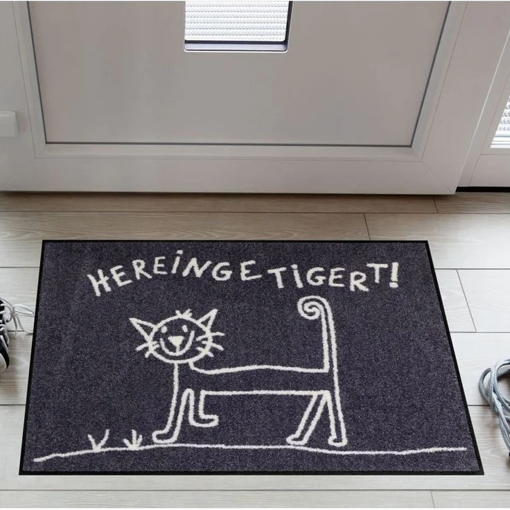 Salonloewe Fußmatte Fußmatte "Hereingetigert", eckig, Höhe: 7 mm, Motiv: Katze – Bild 3
