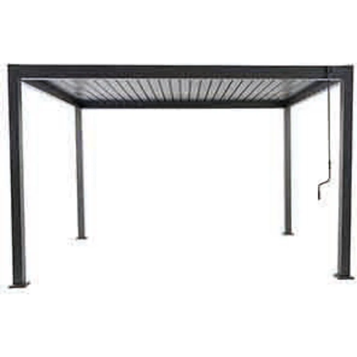 LINO Lamellenpavillon 300x300 Aluminium Lamellen, Pavillon Grau pulverbesch, Lamellen verstellbar – Bild 1