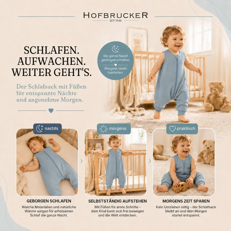 Hofbrucker Baby Winter Schlafsack mit Füßen MATTI – Bild 15